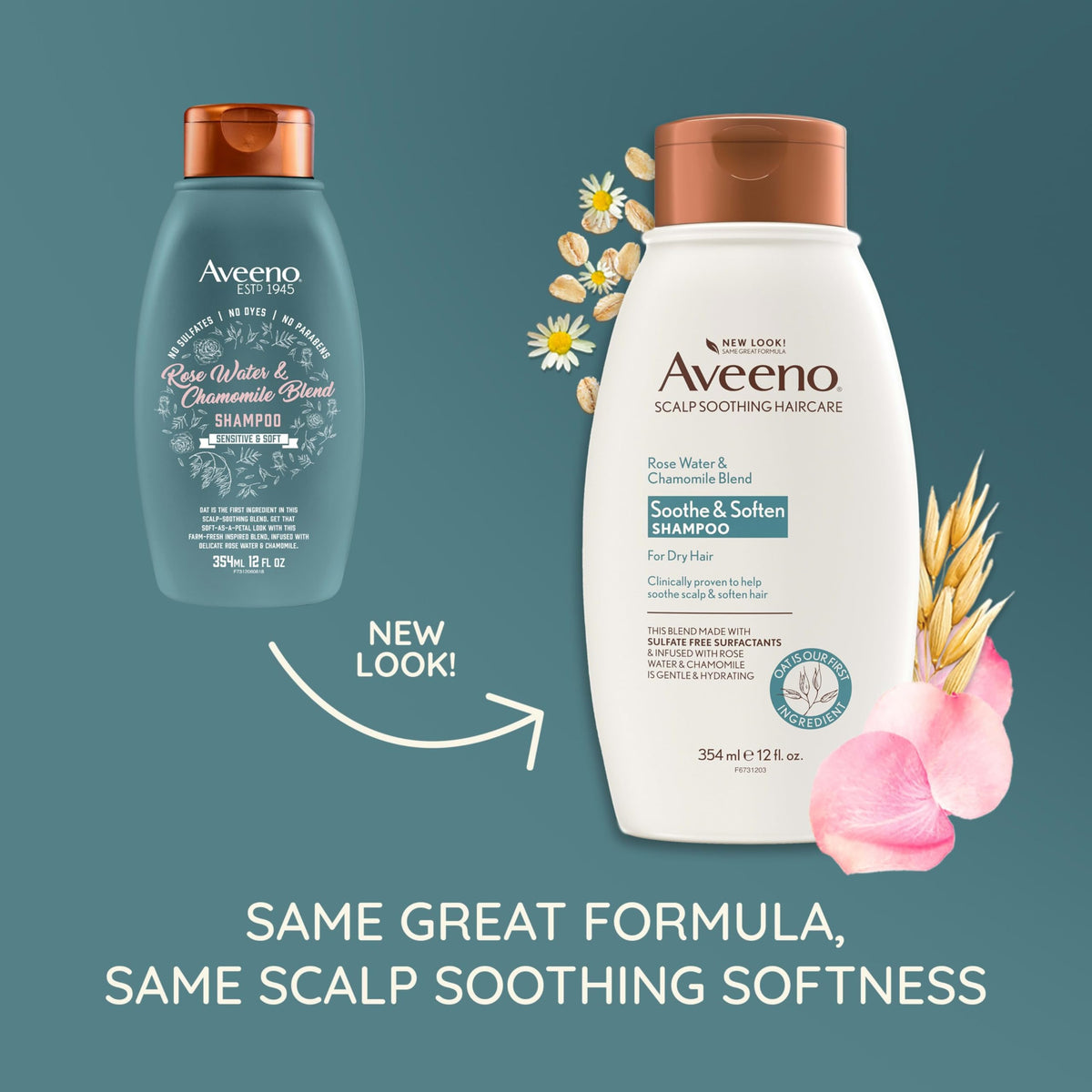Aveeno pump nozzle dispensing shampoo for controlled use