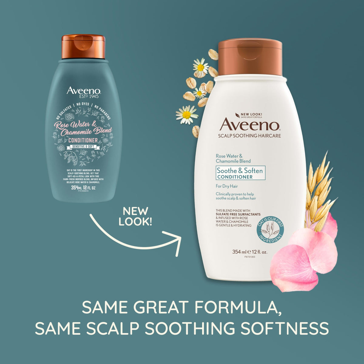 Aveeno conditioner texture being dispensed, showing creamy lightweight consistency