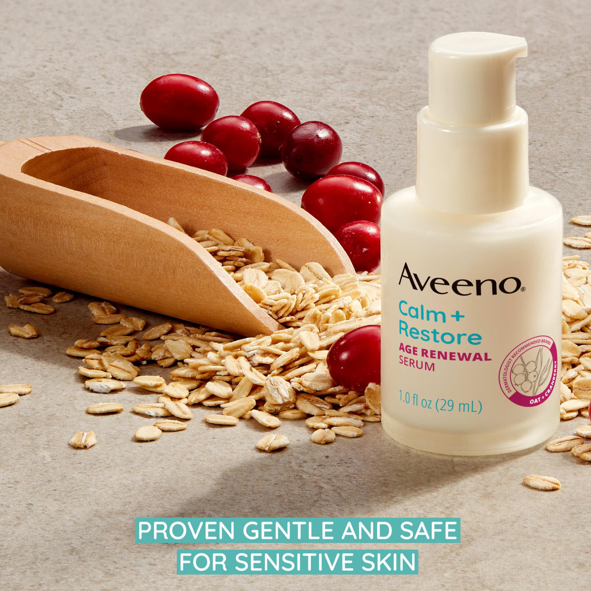 Aveeno serum being applied to face demonstrating quick absorption benefit
