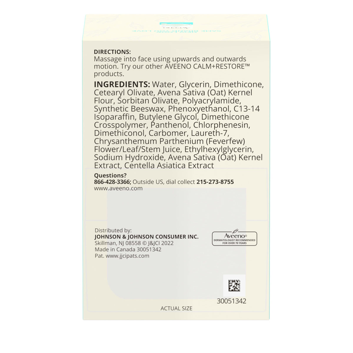 Aveeno products next to credit card demonstrating travel-friendly size and portability