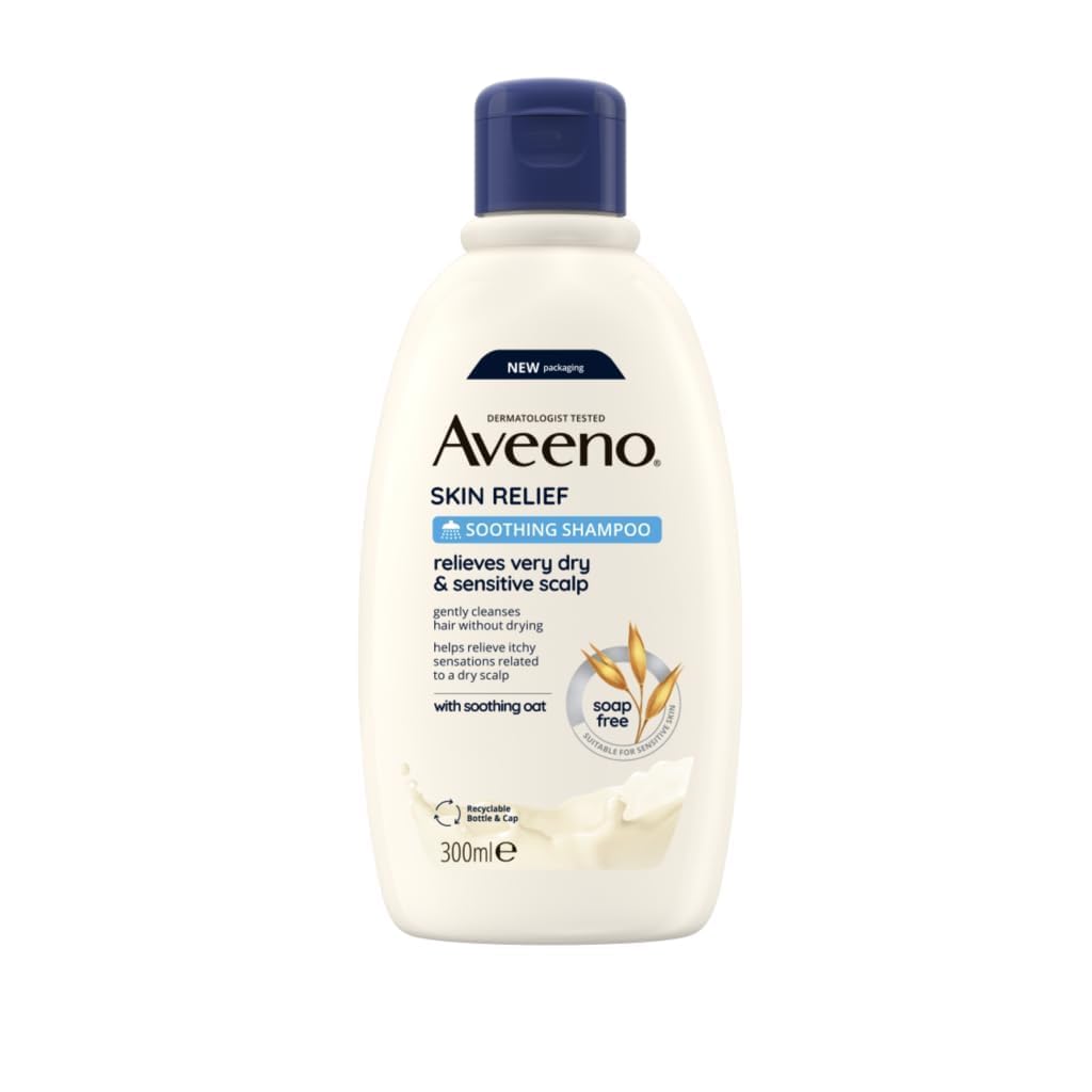 Aveeno front packaging showing bottle and label for gentle scalp care