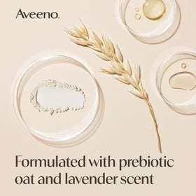 Aveeno lotion being applied to forearm, shows smooth hydration benefit