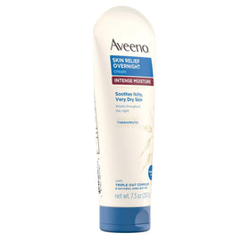 Aveeno cream texture close-up showing rich consistency for deep hydration