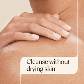 Aveeno creamy texture close-up demonstrating gentle moisturizing lather