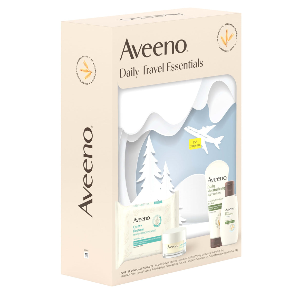 Aveeno lotion texture on skin showing non-greasy, quick-absorbing finish