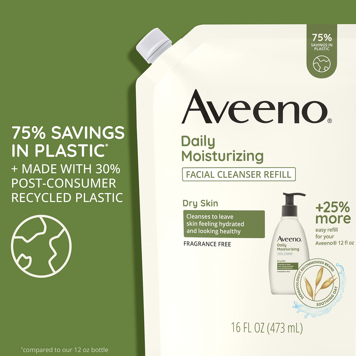 Aveeno creamy cleanser texture on hand demonstrating gentle hydration
