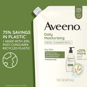 Aveeno creamy cleanser texture on hand demonstrating gentle hydration