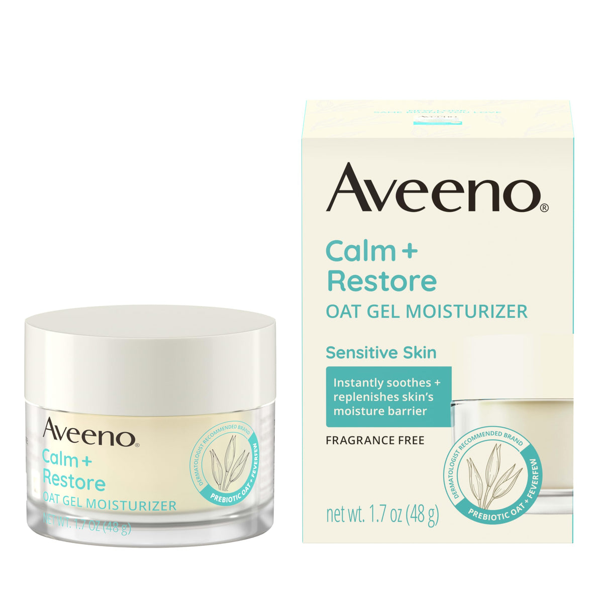 Aveeno jar inside a travel bag demonstrating on-the-go skincare convenience benefit