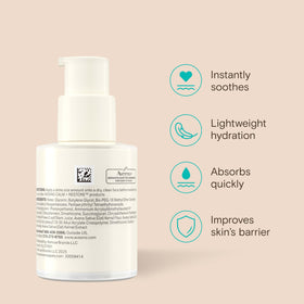 Aveeno serum layered under makeup illustrating non-greasy, makeup-friendly benefit