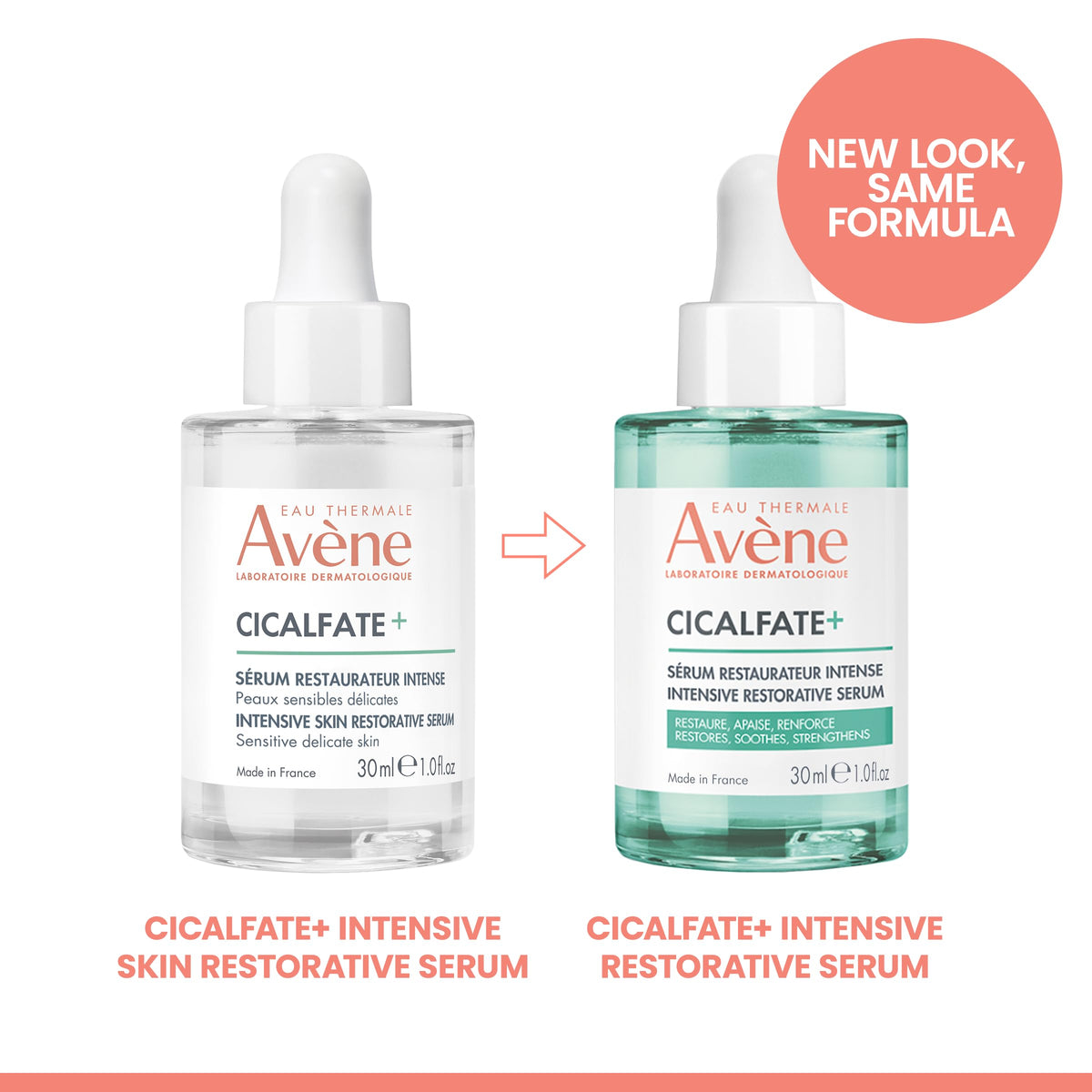 Avène Cicalfate+ before and after skin visual indicating improved barrier appearance