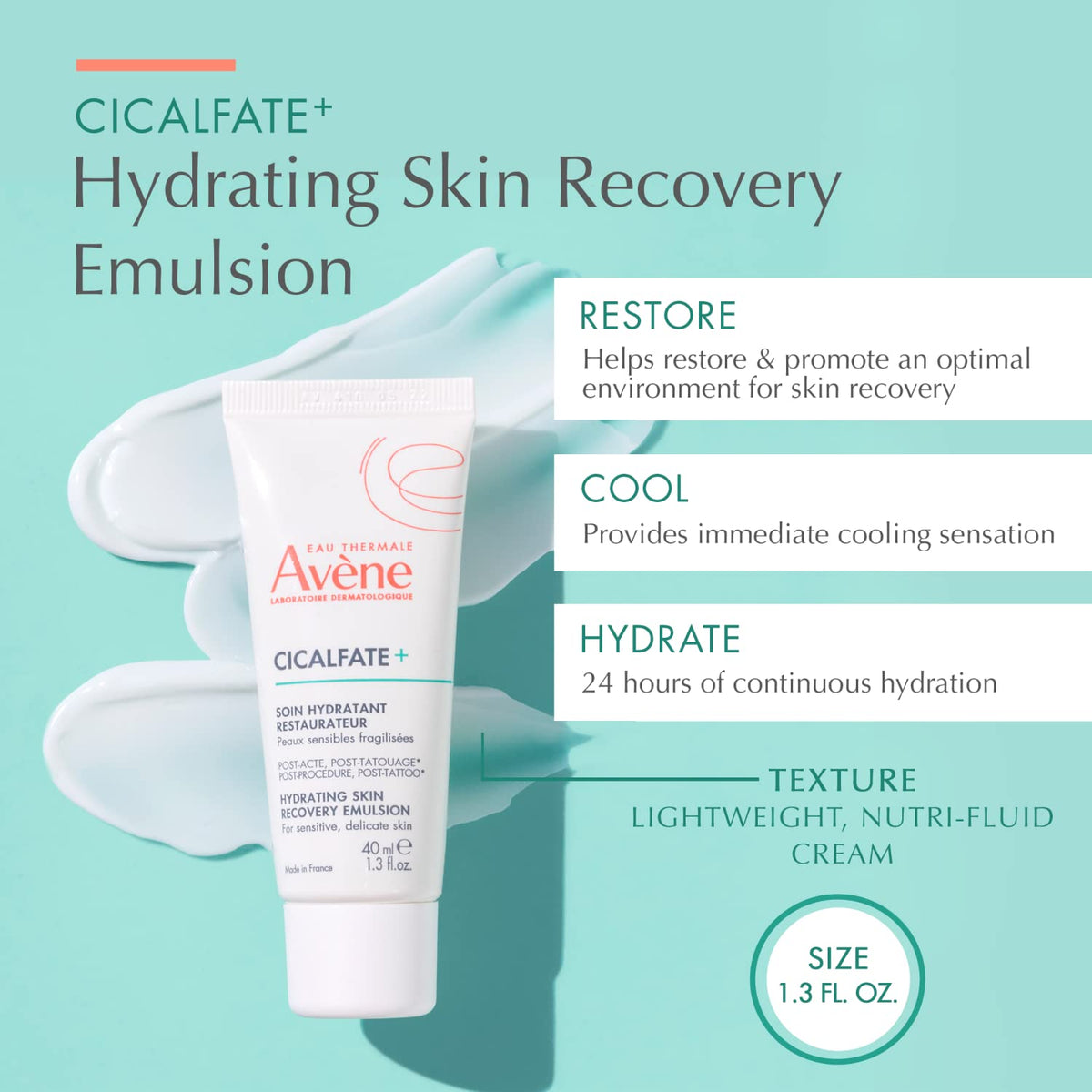 Eau Thermale Avène open cap with emulsion texture and quick absorption