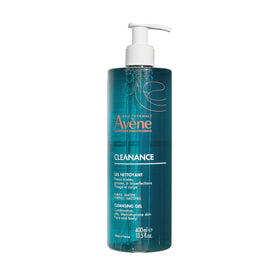 Avène Cleanance gel front packaging shows clear branding and gentle cleanser benefits