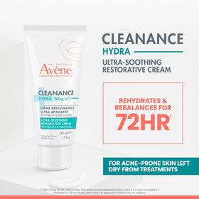 Avène Cleanance HYDRA creamy texture close-up illustrating rich hydration and smooth spreadability