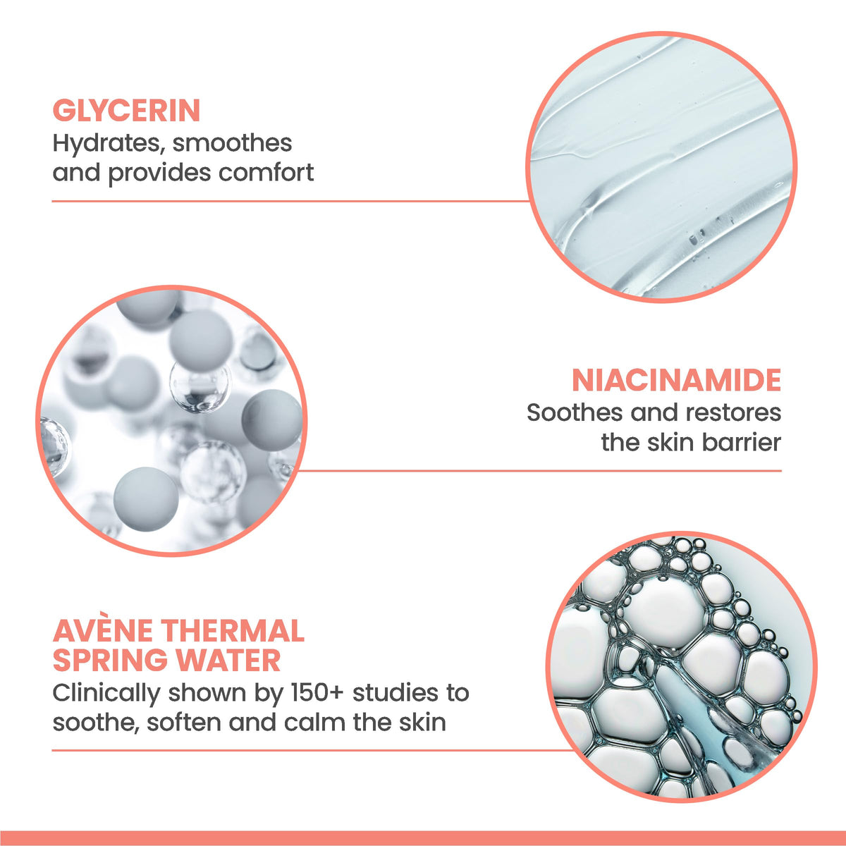 Model using Avène cleanser to remove impurities while maintaining comfort