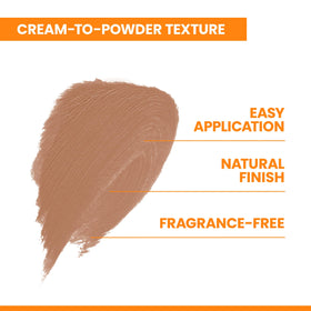 Avène compact applied on cheek demonstrating light coverage and visible tone-evening