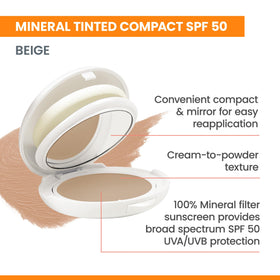 Eau Thermale Avène compact open with mirror highlighting on-the-go reapplication benefit