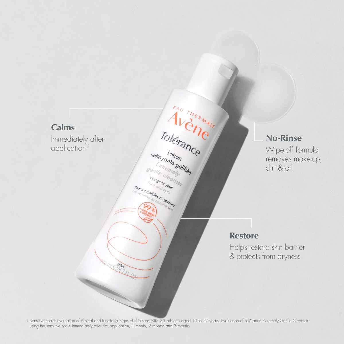 Eau Thermale Avène calming cream applied on hand to hydrate and protect