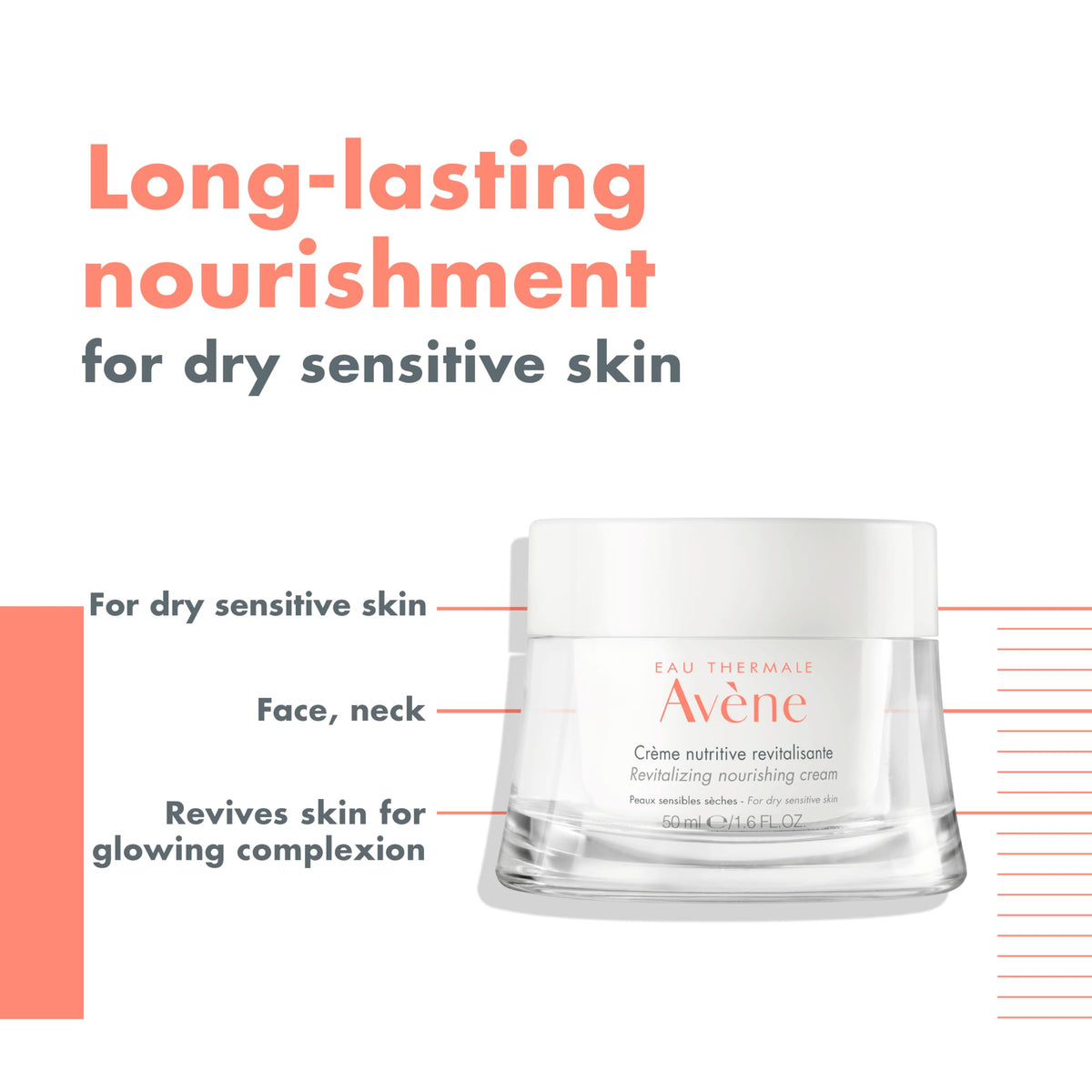 Avène jar open with creamy texture showing nourishing hydration benefits