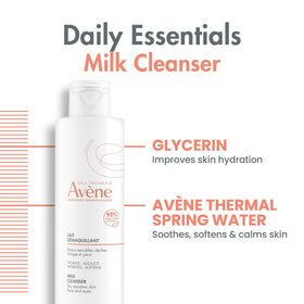 Avène gentle milk bathroom lifestyle on counter implying calming morning routine