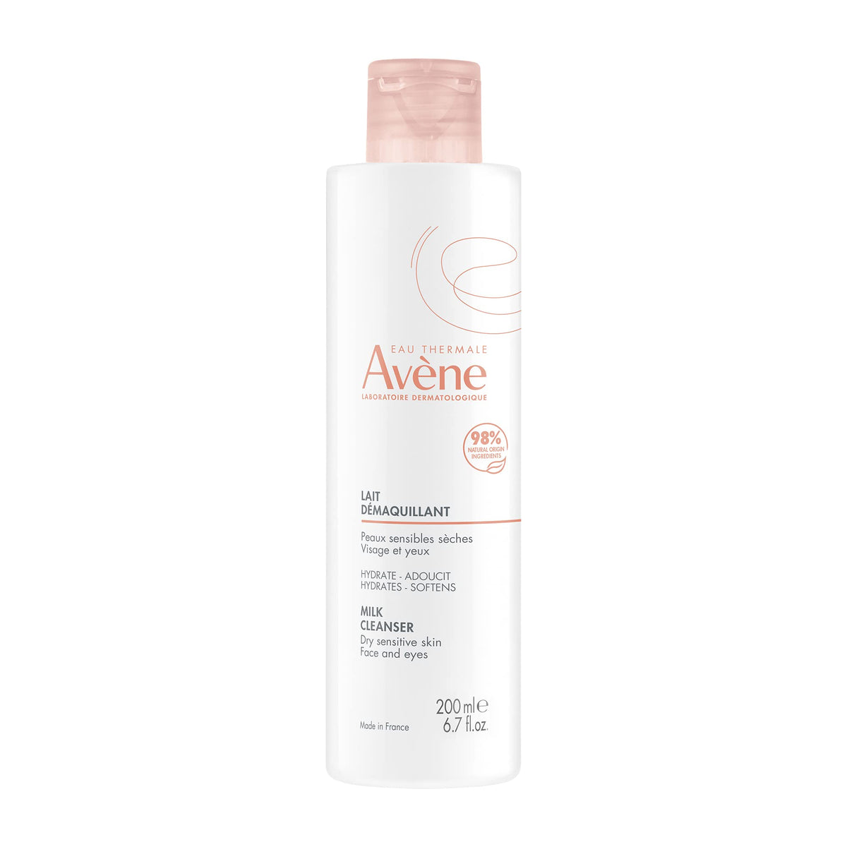 Avène gentle milk front packaging showing bottle and label for gentle cleansing