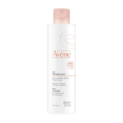 Avène gentle milk front packaging showing bottle and label for gentle cleansing