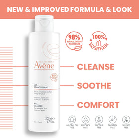 Avène gentle milk texture close-up showing milky lotion and hydrating finish