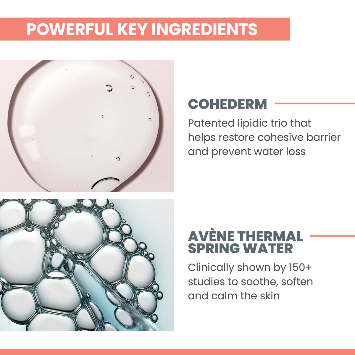 Eau Thermale Avène applying Hydrance RICH to cheek demonstrating instant comfort