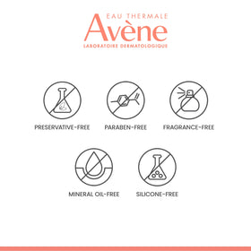 Avène ingredient label with key actives highlighted for sensitive skin support