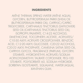 Clear view of Avène label and ingredients emphasizing soothing benefits