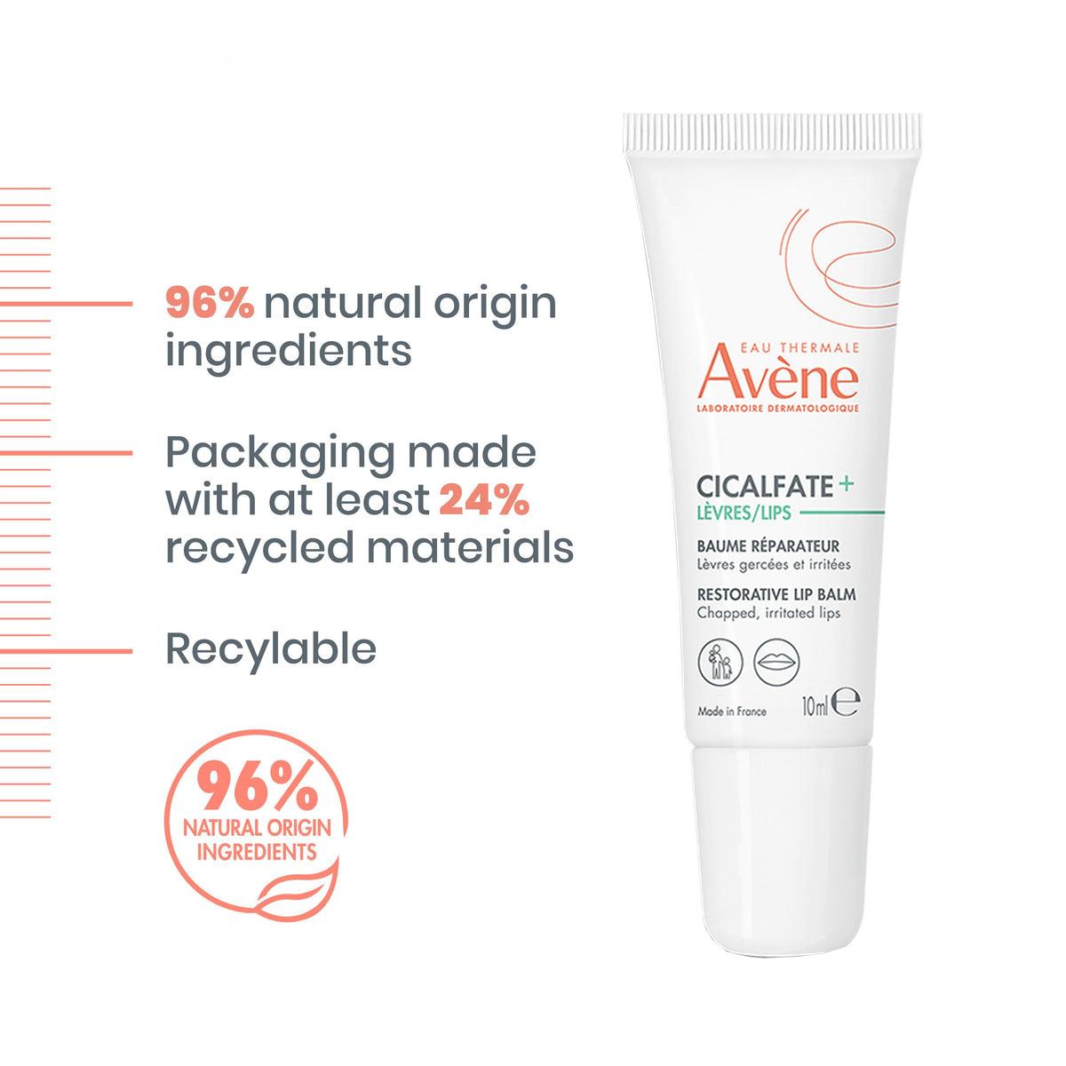 Person applying Avène lip cream outdoors indicating long‑lasting protection benefit