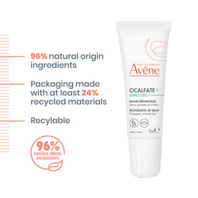Person applying Avène lip cream outdoors indicating long‑lasting protection benefit