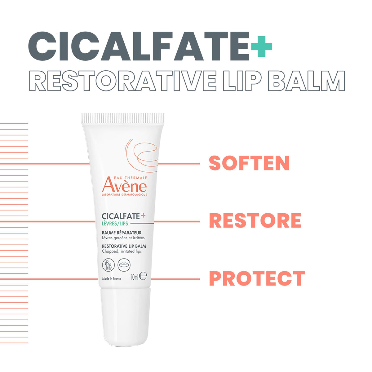 Avène lip cream texture on fingertip showing smooth application and quick absorption