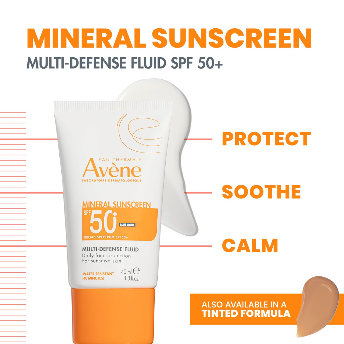 Close-up texture of Avène mineral fluid illustrating lightweight spreadability benefit