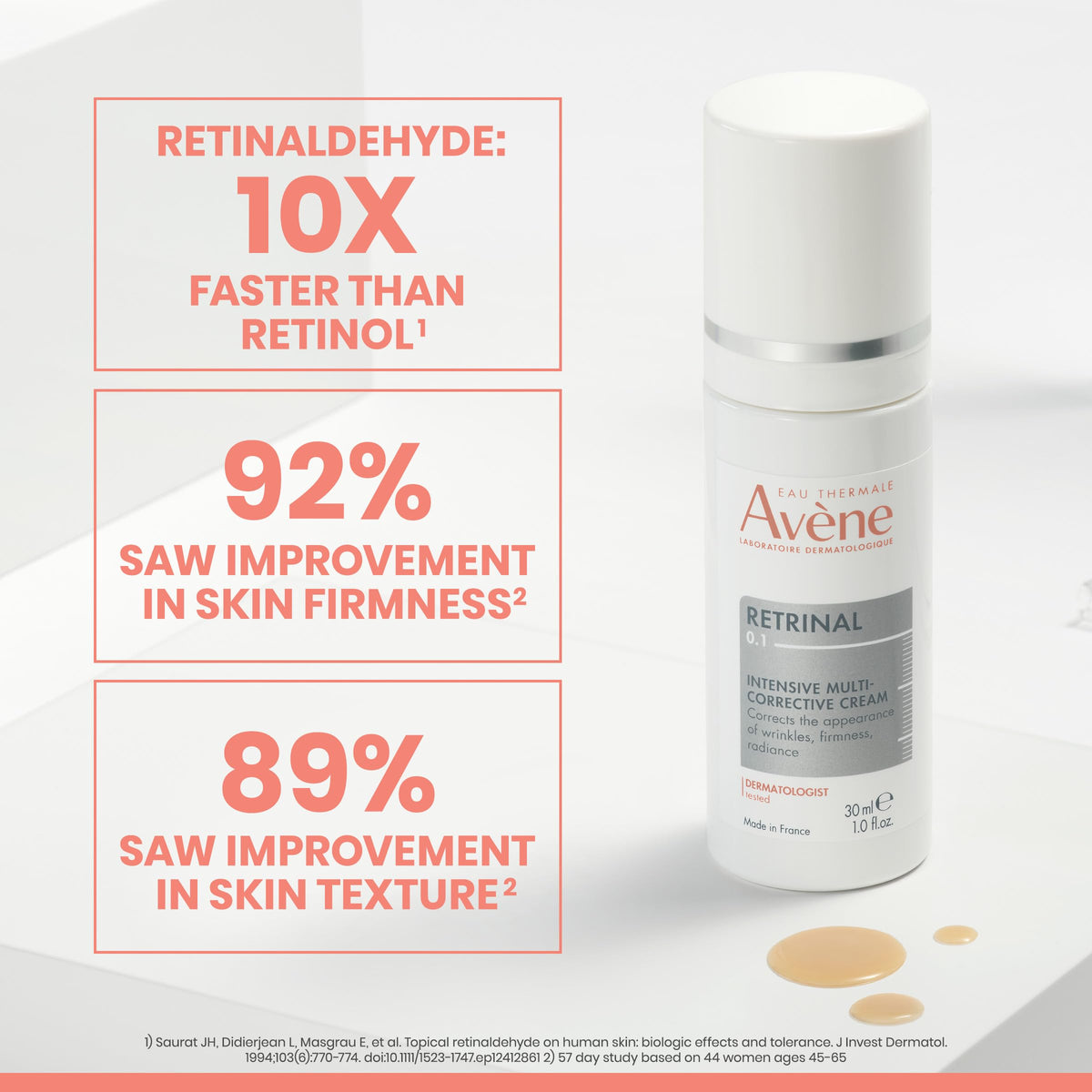 Eau Thermale Avène applying cream to cheek demonstrating smoothing effect
