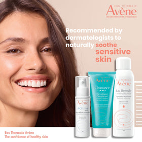Eau Thermale Avène labelled 2.5 oz tube showing product size and ingredients