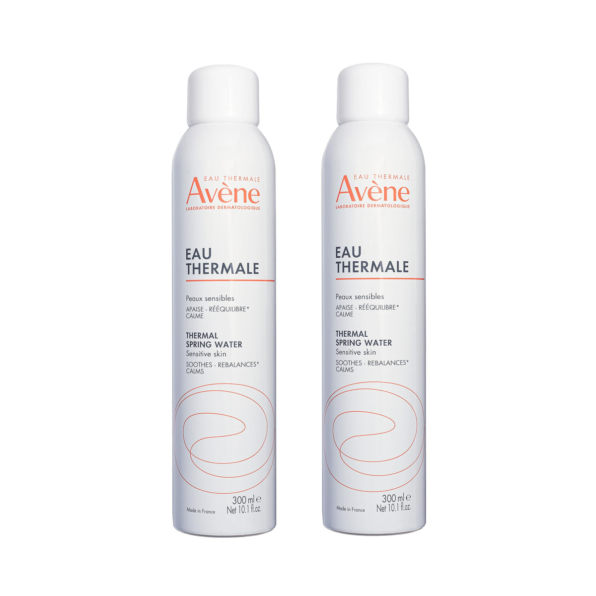 Avène front packaging showing duo cans and calming benefit
