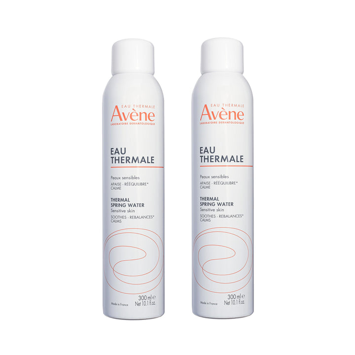 Avène front packaging showing duo cans and calming benefit