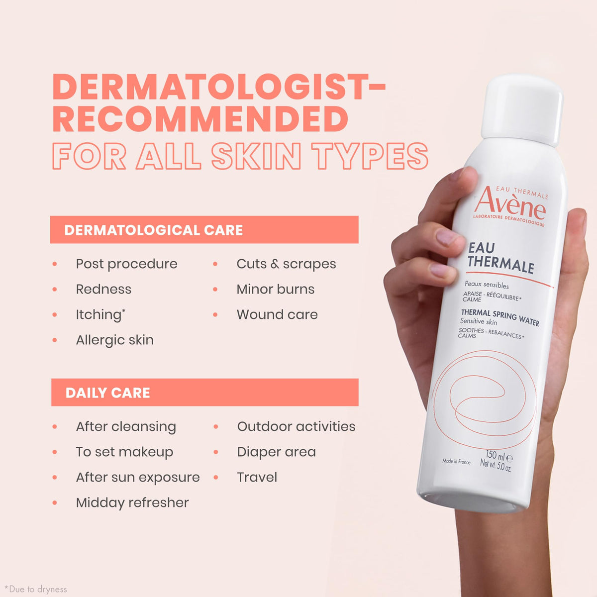 Eau Thermale Avène label and ingredient panel reassuring purity