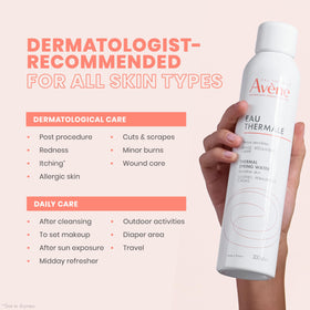 Avène on bathroom vanity showing daily routine calming benefit