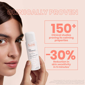 Eau Thermale Avène mist on cheek calming and refreshing sensitive skin