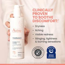 Avène Thermal Spring Water beside cleanser highlighting soothing ingredient