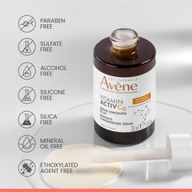 Eau Thermale Avène serum on bathroom shelf demonstrating daily routine use