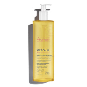 Eau Thermale Avène bottle front view showing label and pump, clear product identity and convenience