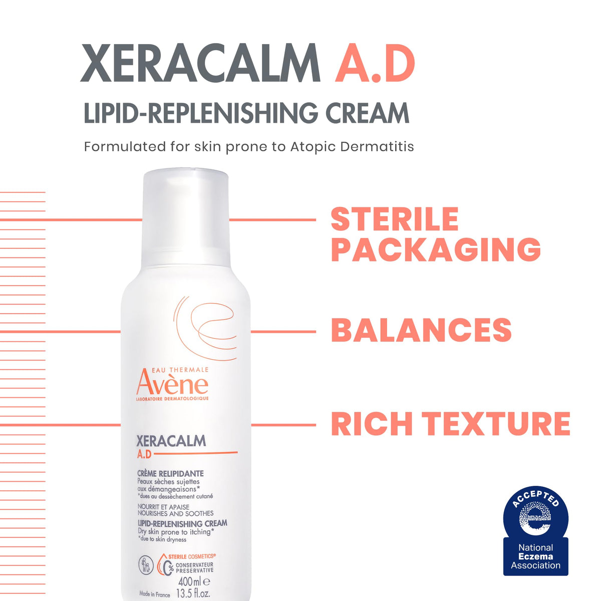 Eau Thermale Avène cream texture close-up demonstrating rich, nourishing feel