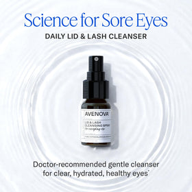 Avenova close-up of spray nozzle highlights precise mist delivery for gentle cleansing
