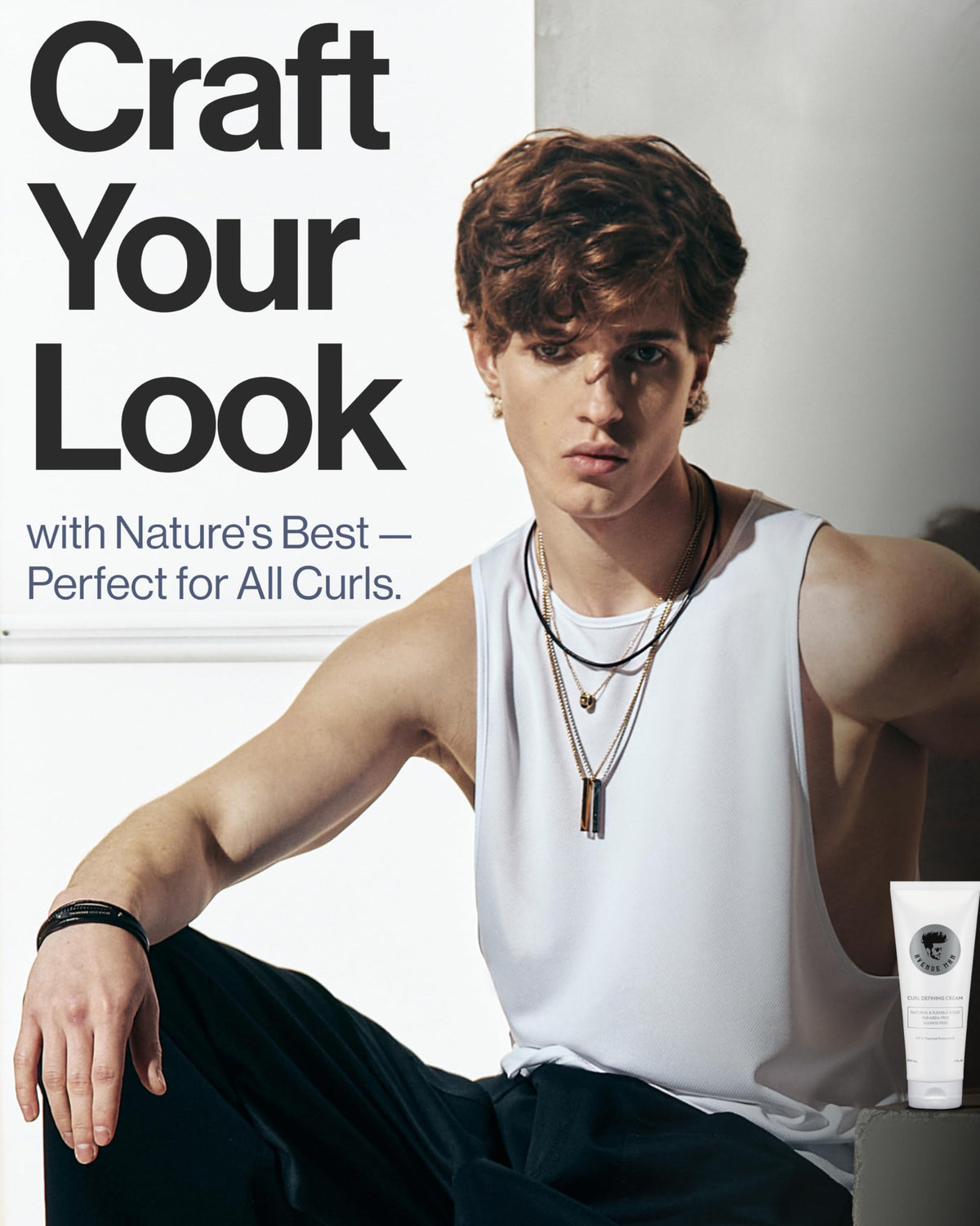 Avenue Man jar in a toiletry bag suggesting portability and on-the-go styling