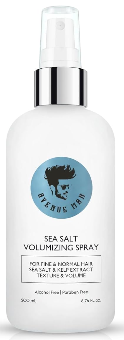 Avenue Man front packaging showing lightweight sea salt spray benefits