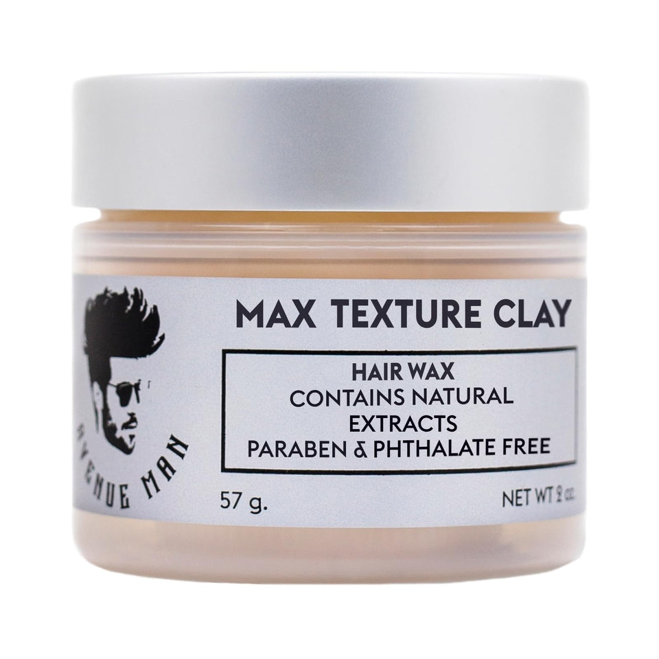 Avenue Man front packaging showing jar and label, professional styling brand benefit