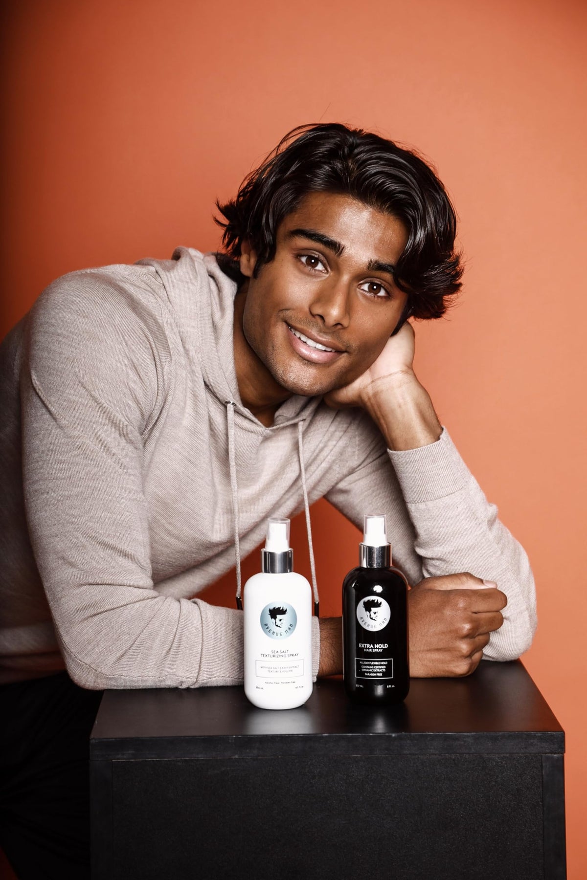 Avenue Man label close-up showing paraben and sulfate-free claim