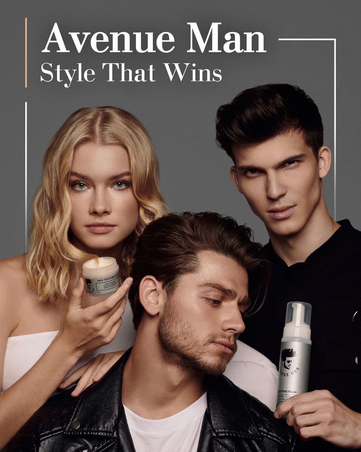 Avenue Man open jar revealing clay texture for easy pickup and matte finish benefit